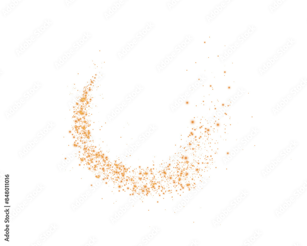 Golden dust, sparks and golden stars shine with special light. Trace of speed lines. Christmas light effect. Sparkling magic dust particles. PNG.
Golden dust, sparks and golden stars shine with special light. Trace of speed lines. Christmas light effect. Sparkling magic dust particles. PNG.