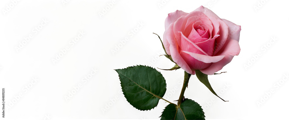 Photorealistic top view of a single pink rose Photorealistic top view of a single pink rose