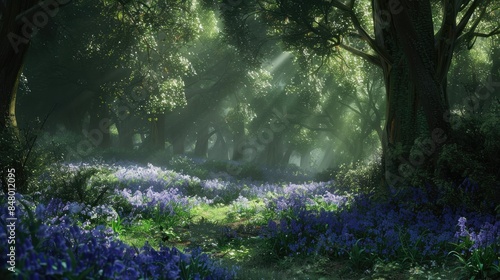 Bluebells in the Forest AI generated