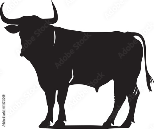 silhouette of a bull