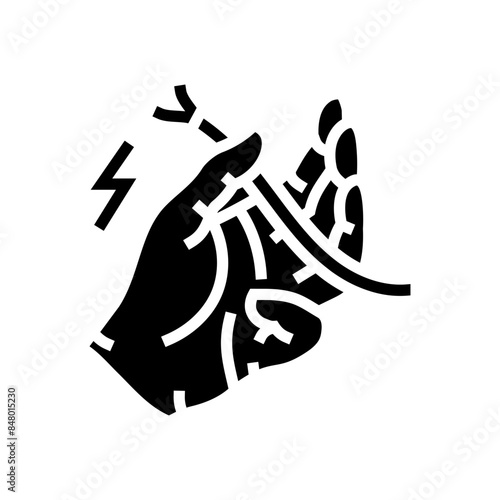 electric shocks household injury accident glyph icon vector. electric shocks household injury accident sign. isolated symbol illustration
