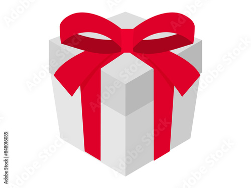 赤いリボンのギフトボックス・プレゼントのアイコン