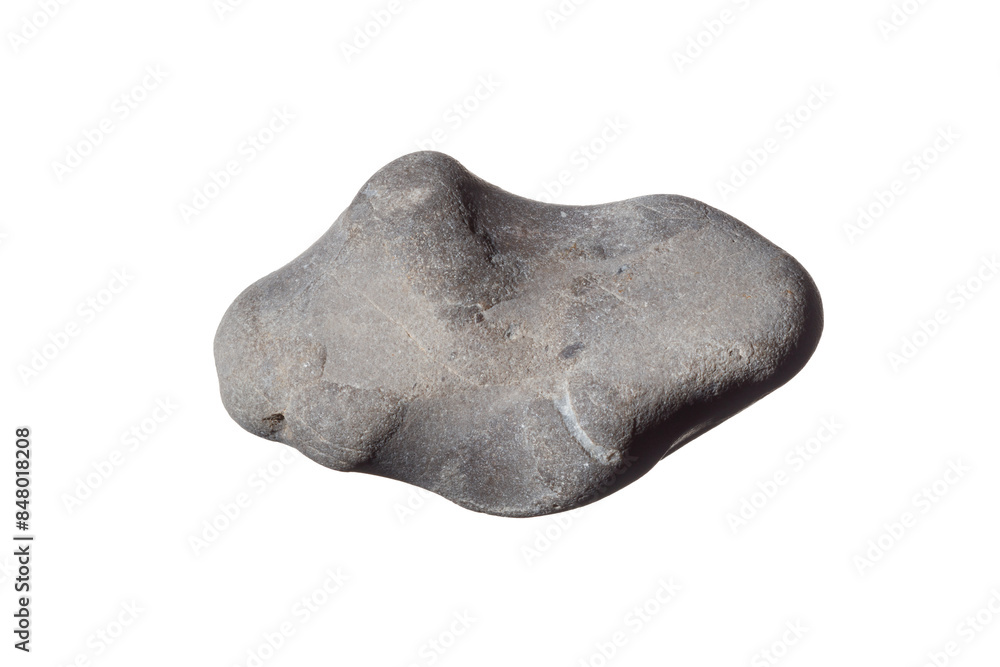 Gray Pebble isolated on white background. Metaphor and shape of storm cloud. Gray Pebble isolated on white background. Metaphor and shape of storm cloud.