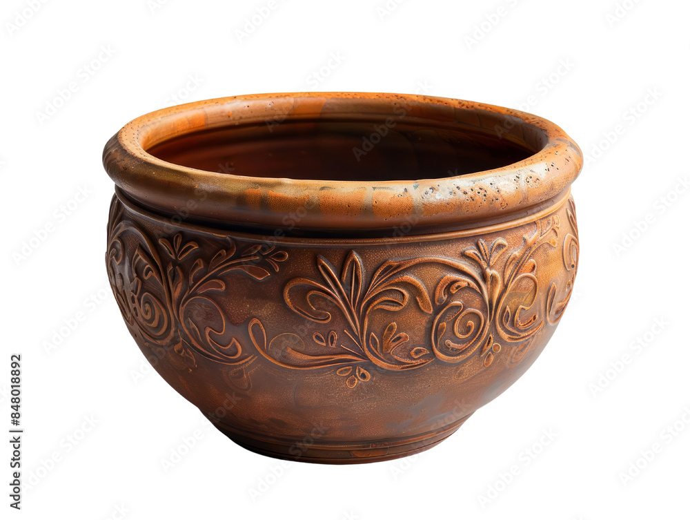 Beautifully crafted decorative clay pot with intricate floral designs, perfect for adding a rustic touch to indoor or outdoor decor. Beautifully crafted decorative clay pot with intricate floral designs, perfect for adding a rustic touch to indoor or outdoor decor.