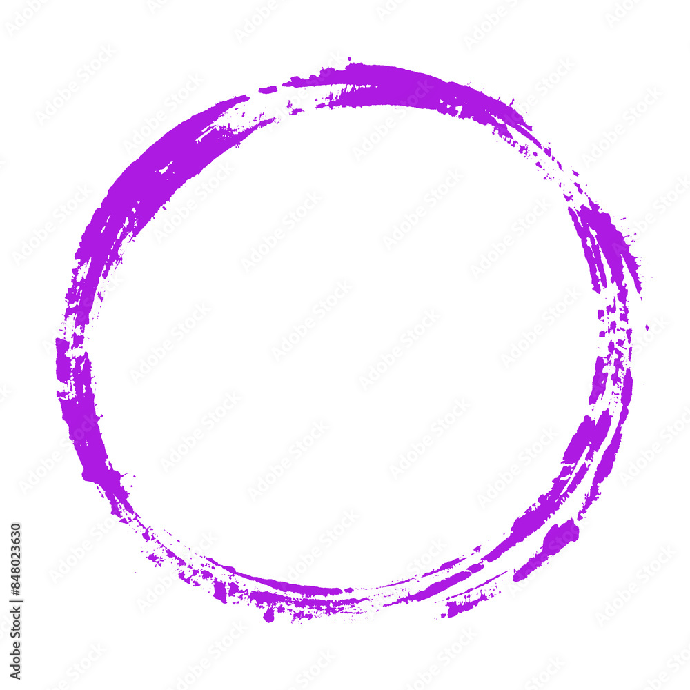 Runde Umrandung mit lila violetter Pinsel Farbe Runde Umrandung mit lila violetter Pinsel Farbe