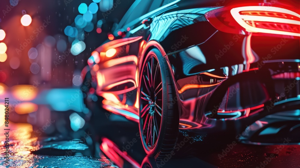 Dynamic sporty car website landing page adorned in dark photorealistic colors Dynamic sporty car website landing page adorned in dark photorealistic colors