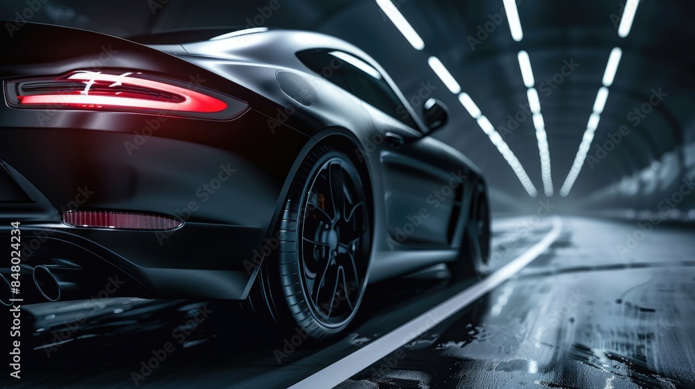 Sleek sporty car in a Photorealistic Dark Setting for Website Landing Page Sleek sporty car in a Photorealistic Dark Setting for Website Landing Page