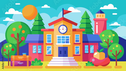 a school vector illustration