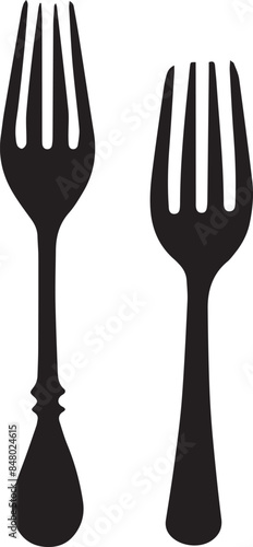 silhouettes of forks