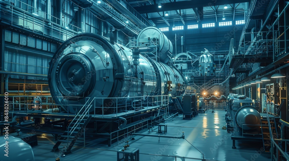 Advanced lab performing thermal tests on spacecraft, detailed machinery, hyper realistic Advanced lab performing thermal tests on spacecraft, detailed machinery, hyper realistic