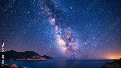Serene Starlit Night: Milky Way Illuminating Kau Sai Dark Sky Reserve, Hong Kong