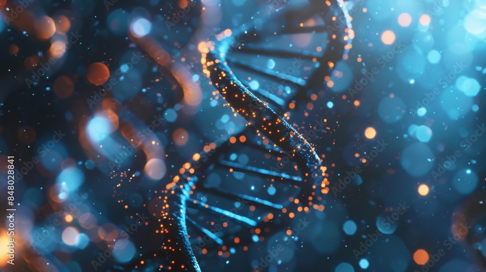 Checkup and research DNA gene biotechnology biology or genetic cells, futuristic chromosome molecule, DNA structure concept Checkup and research DNA gene biotechnology biology or genetic cells, futuristic chromosome molecule, DNA structure concept