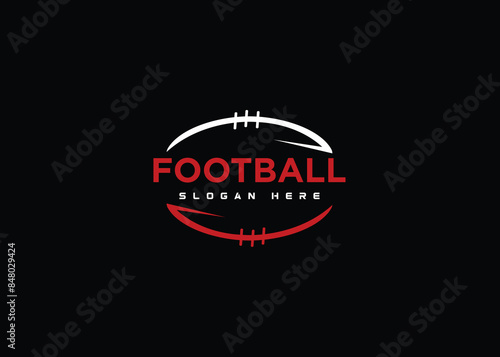 American Football badge logo vector - Rugby logo