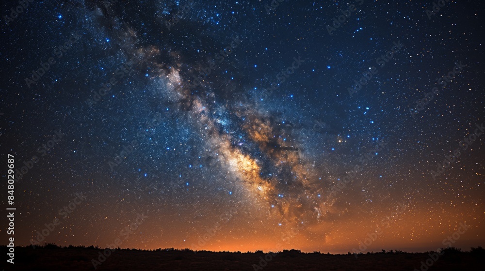 Tranquil Night Sky in Carmel Dark Sky Reserve, Israel - Serene and Star-Filled Milky Way View with Minimalist Aesthetic Tranquil Night Sky in Carmel Dark Sky Reserve, Israel - Serene and Star-Filled Milky Way View with Minimalist Aesthetic