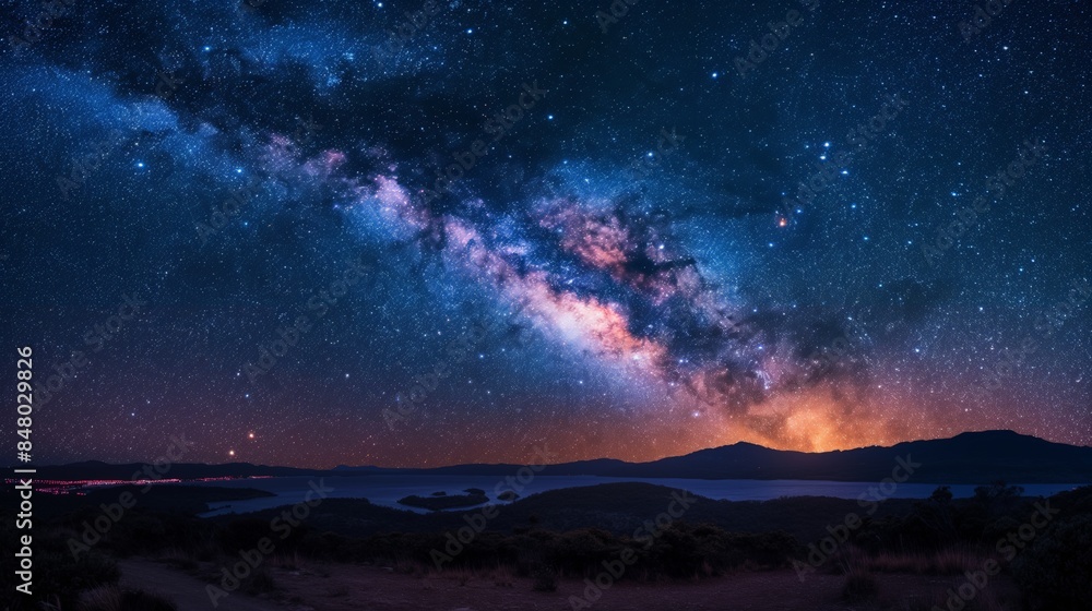 Obraz premium Serene Nightscapes: Tasmania Dark Sky Reserve's Starry Splendor