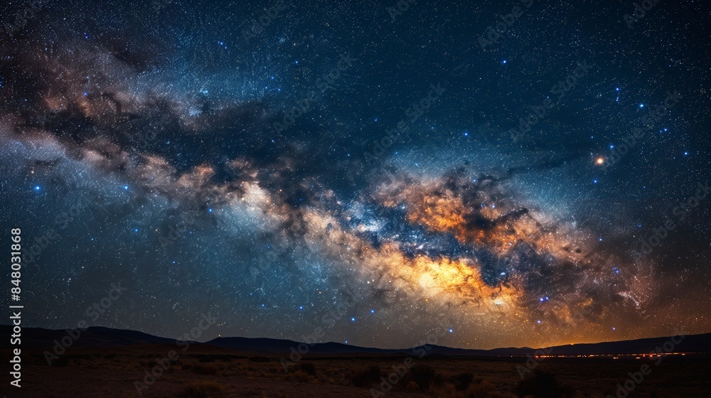 Fototapeta premium Majestic Andes Dark Sky: Milky Way and Stars in Minimalist Setting