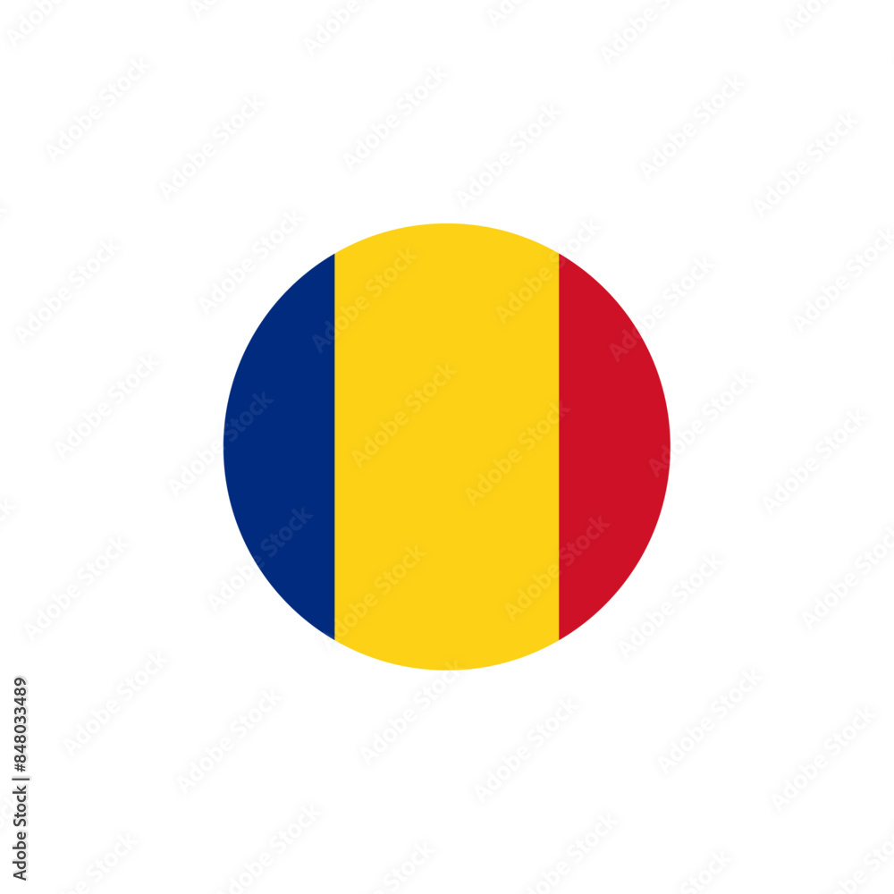 Fototapeta premium Round Romania country flag design element