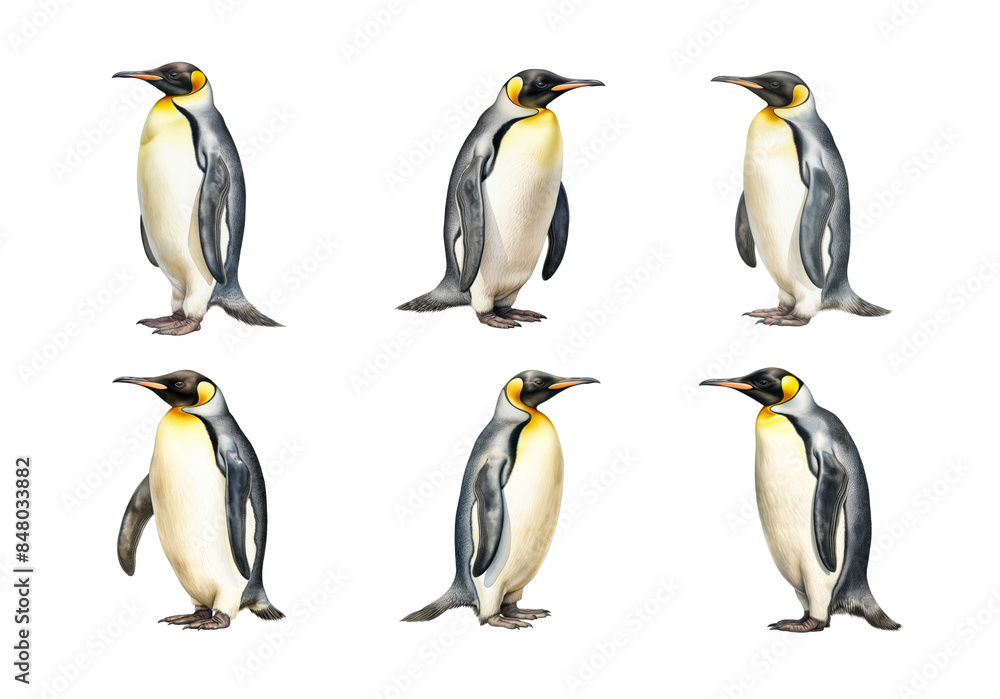Fototapeta premium Cute watercolor painting style illustration of Emperor Penguin, isolated on white background