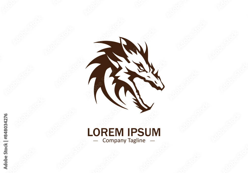 Dragon emblem illustration, dragon logo vector icon Dragon emblem illustration, dragon logo vector icon