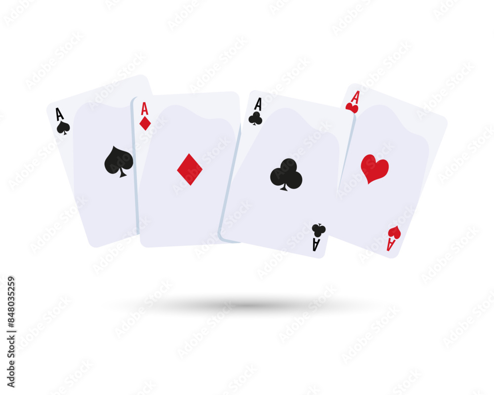 Casino background, playing cards, aces on a white background. Illustration, vector Casino background, playing cards, aces on a white background. Illustration, vector