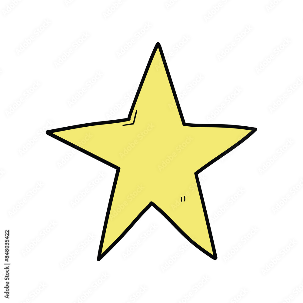 Hand drawn cartoon star on white background. Hand drawn cartoon star on white background.