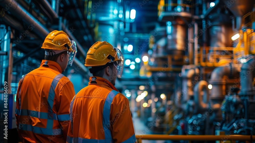 Industrial workers in a factory Industrial workers in a factory
