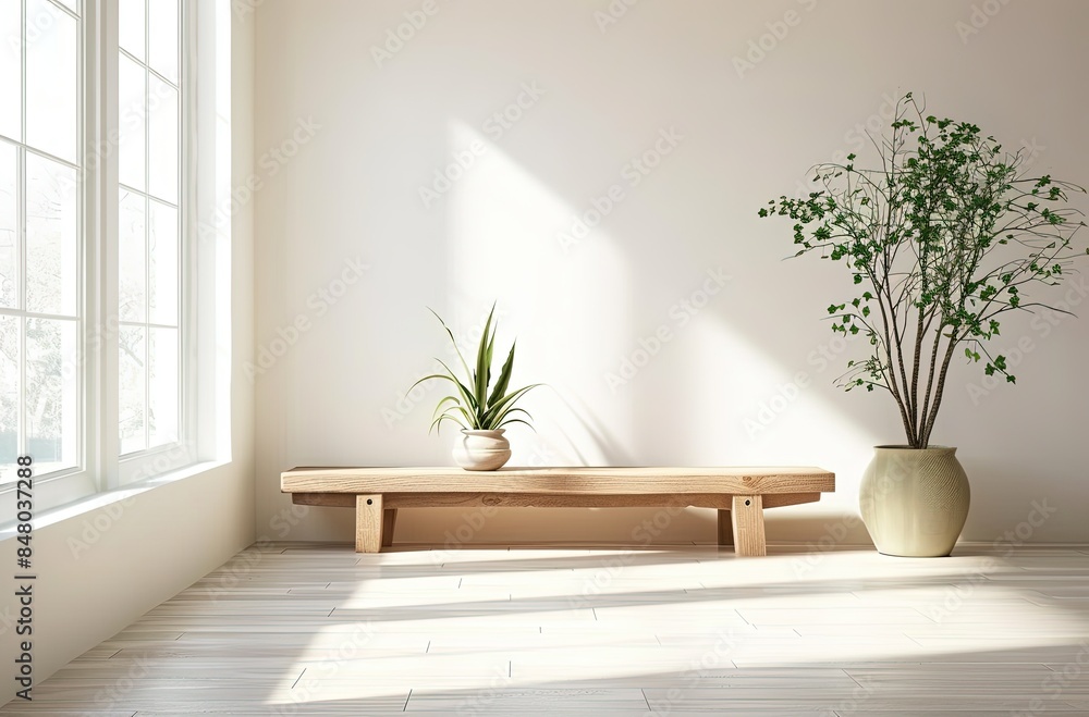 Fototapeta premium Zen and Tranquil Interior Spaces Serene Ambiance and Calm Retreats