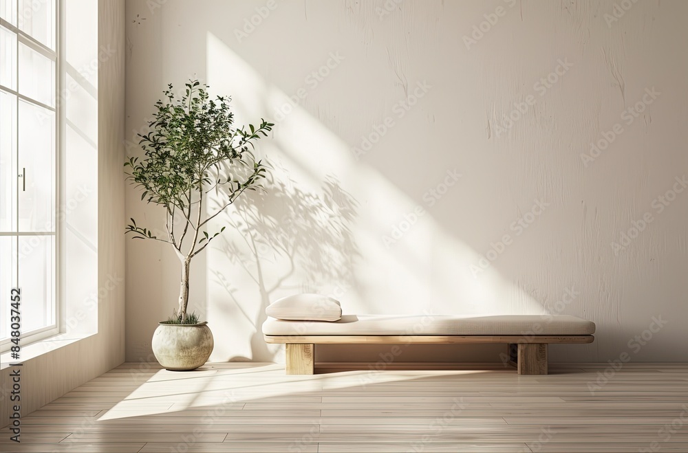 Fototapeta premium Zen and Tranquil Interior Spaces Serene Ambiance and Calm Retreats