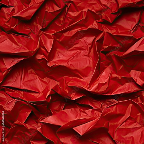 Crumpled Tissue Paper Texture Background. Red Wrinkled Rolling Cigarette Paper Pattern