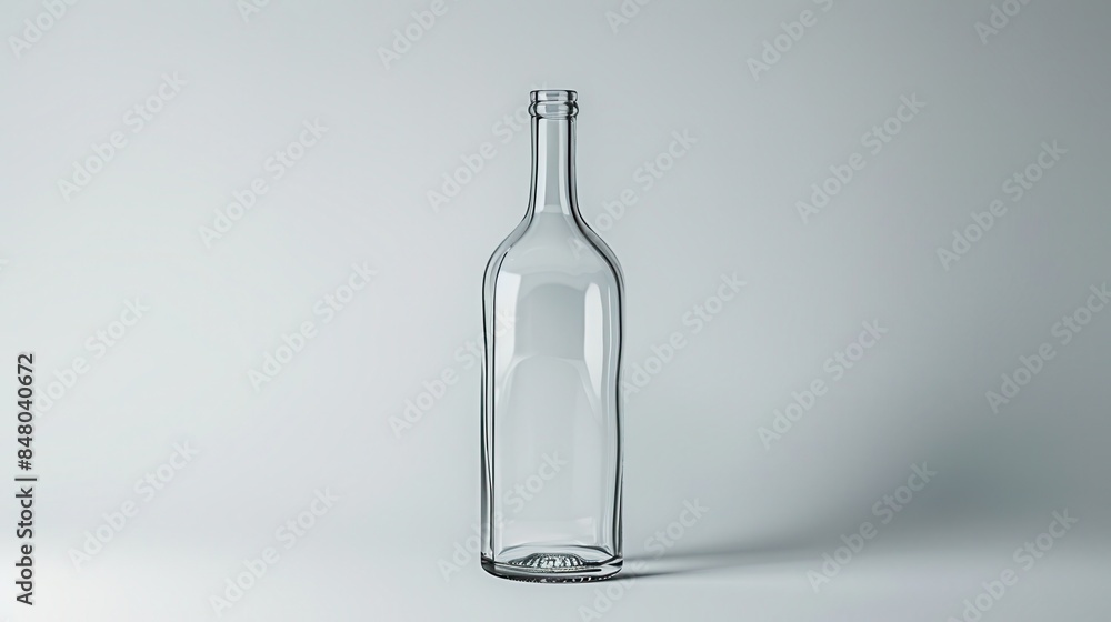 A Clear Glass Bottle with Blank Label on White Background A Clear Glass Bottle with Blank Label on White Background