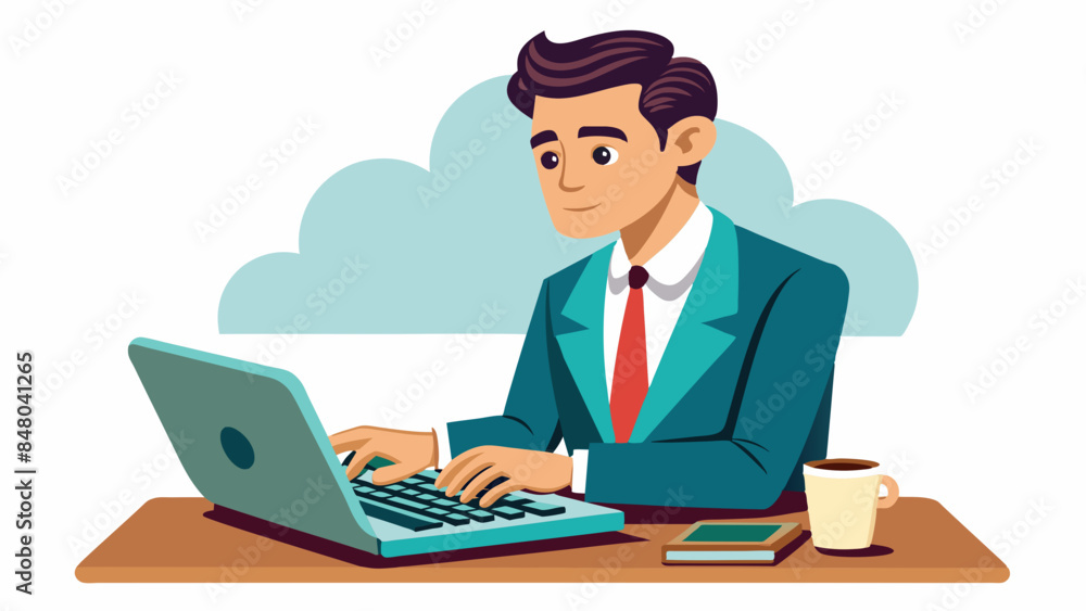 business man or woman working at home office or co illustration business man or woman working at home office or co illustration