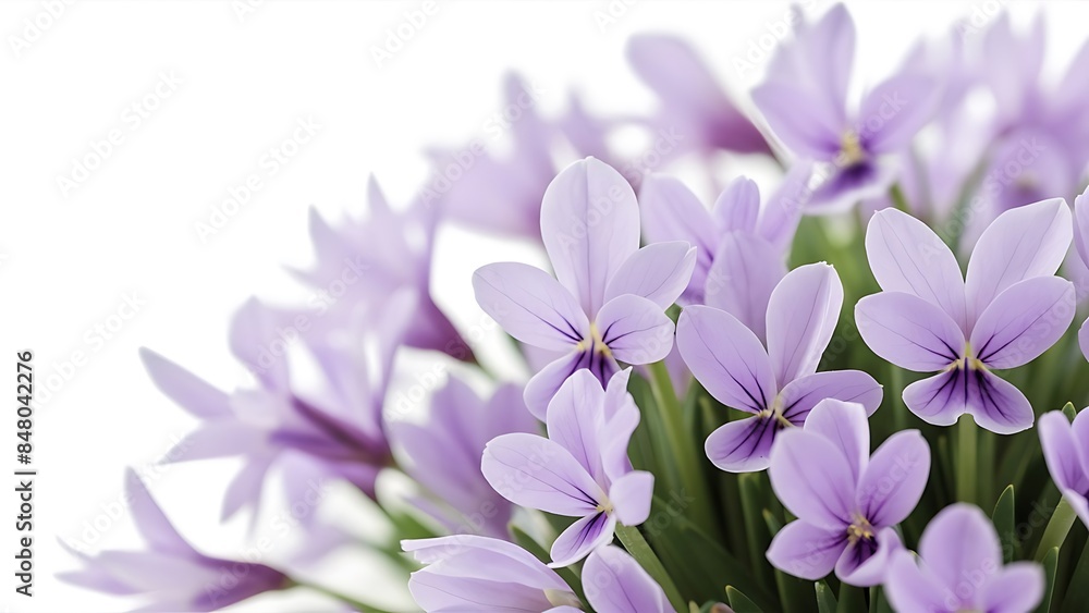Spring violet flowers on a white background Spring violet flowers on a white background