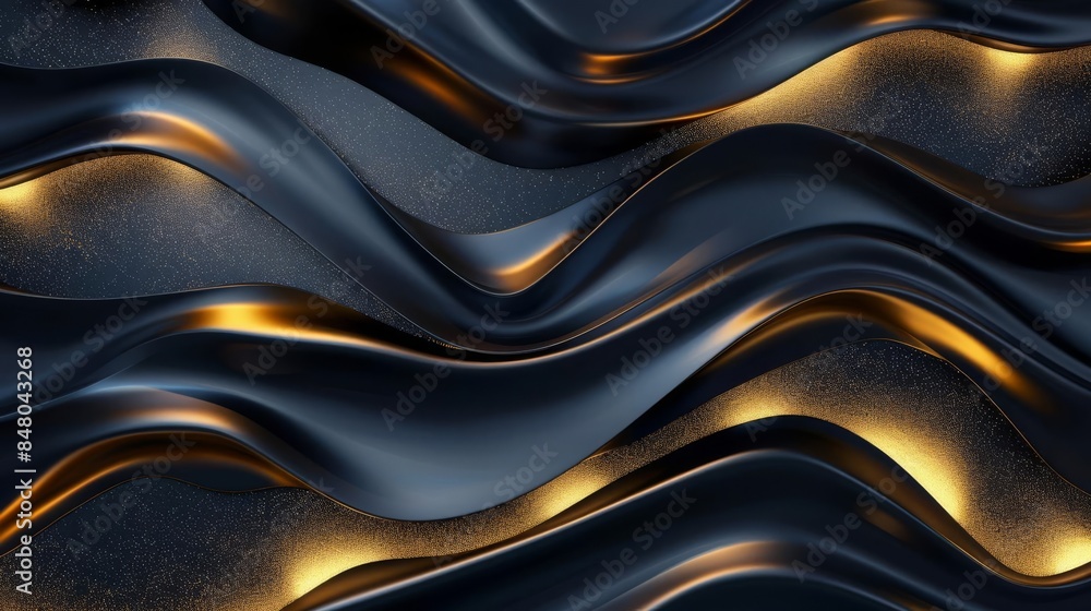 A luxurious, futuristic background with a combination of dark navy and metallic gold, featuring smooth, flowing lines and a subtle shimmer, perfect for premium brand graphics A luxurious, futuristic background with a combination of dark navy and metallic gold, featuring smooth, flowing lines and a subtle shimmer, perfect for premium brand graphics