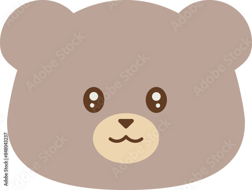 クマのかわいい笑顔のアイコンイラスト