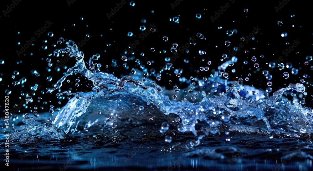 Water explosion on black background Water explosion on black background