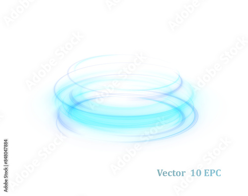 Light-bright vortex. PNG effect on a white background. Bright light round teleport podium. Magic gate in a fantasy game. Vector