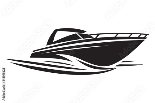 Boat silhouette vector illustration, boat icon, boat logo vector isolated 