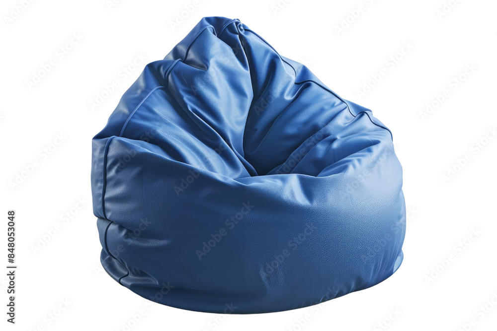 Blue bean bag chair isolated on transparent background Blue bean bag chair isolated on transparent background