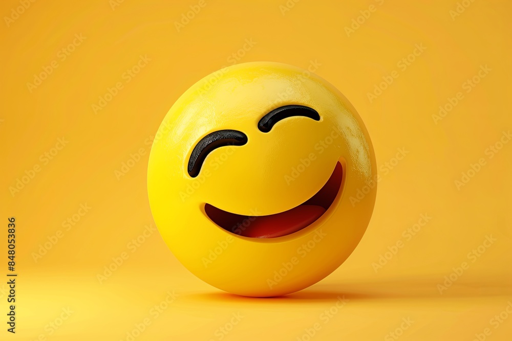 Fototapeta premium Winking face. Large size yellow smile emoji