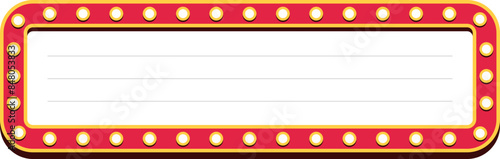 Retro lightbox billboard template, Rectangle banner advertising, promotion and sale signs. Movie theater light frames.