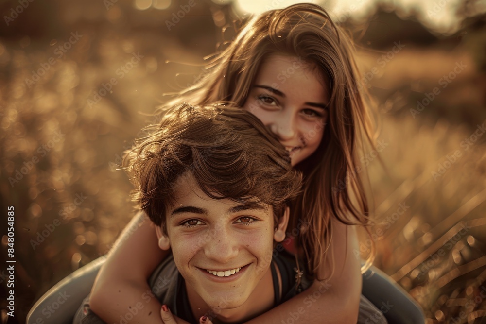 Two people enjoying the outdoors, possibly on a picnic or simply relaxing together Two people enjoying the outdoors, possibly on a picnic or simply relaxing together