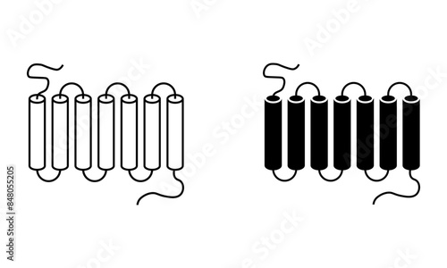 Illustration of G protein-coupled receptor or GPCR, the most receptor found in human icon vector