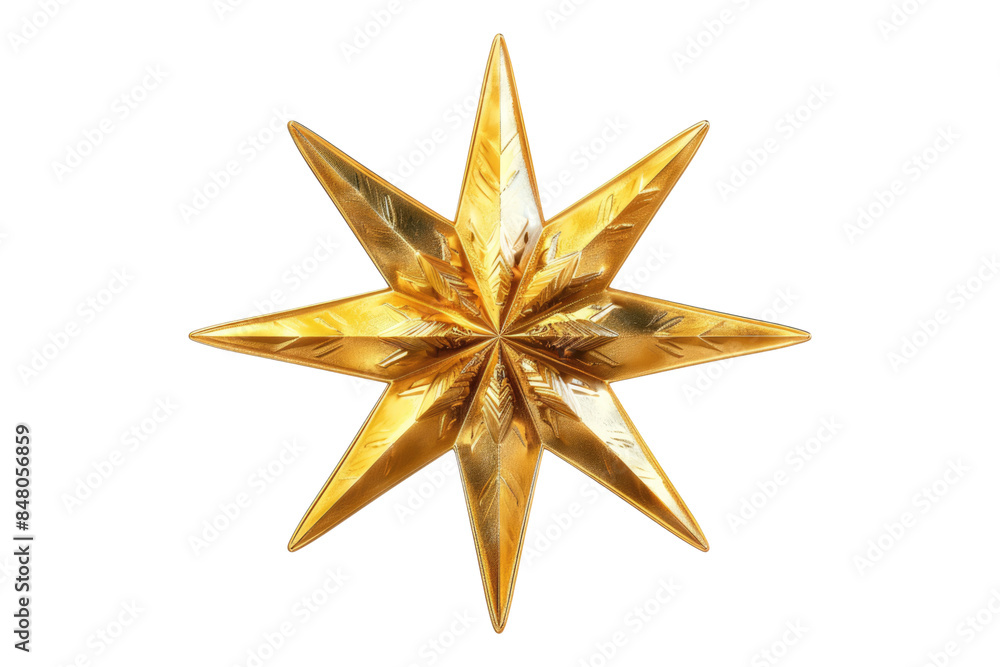 Golden Christmas star isolated on transparent background Golden Christmas star isolated on transparent background