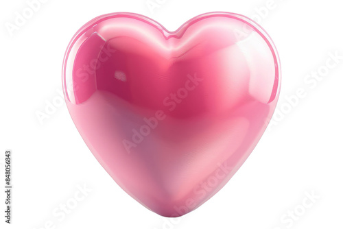 Wallpaper Mural Glossy pink heart icon isolated on transparent background Torontodigital.ca