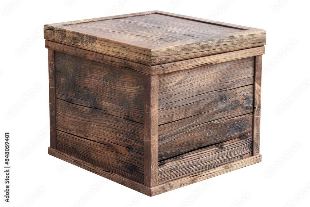 Wooden box with lid isolated on transparent background Wooden box with lid isolated on transparent background