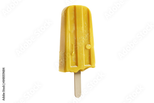 Yellow ice cream isolated on transparent background