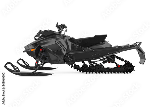 Tablou pe pânză Black Snowmobile Isolated
