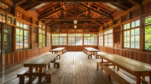 "Stock Photo: Traditional Wooden School Interior"
