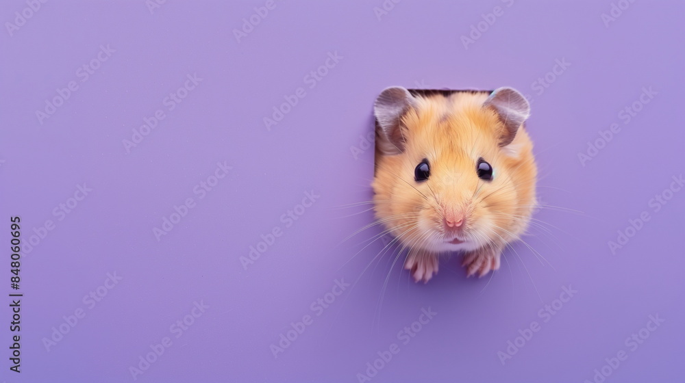 Hamster popping out of the wall. AI Generative. Hamster popping out of the wall. AI Generative.