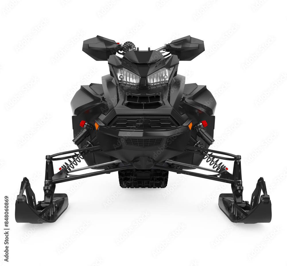 Foto Black Snowmobile Isolated